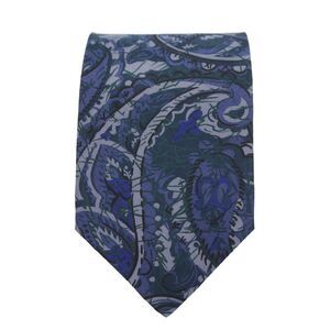 Designer Mens Paisley Print Classic Tie Blue